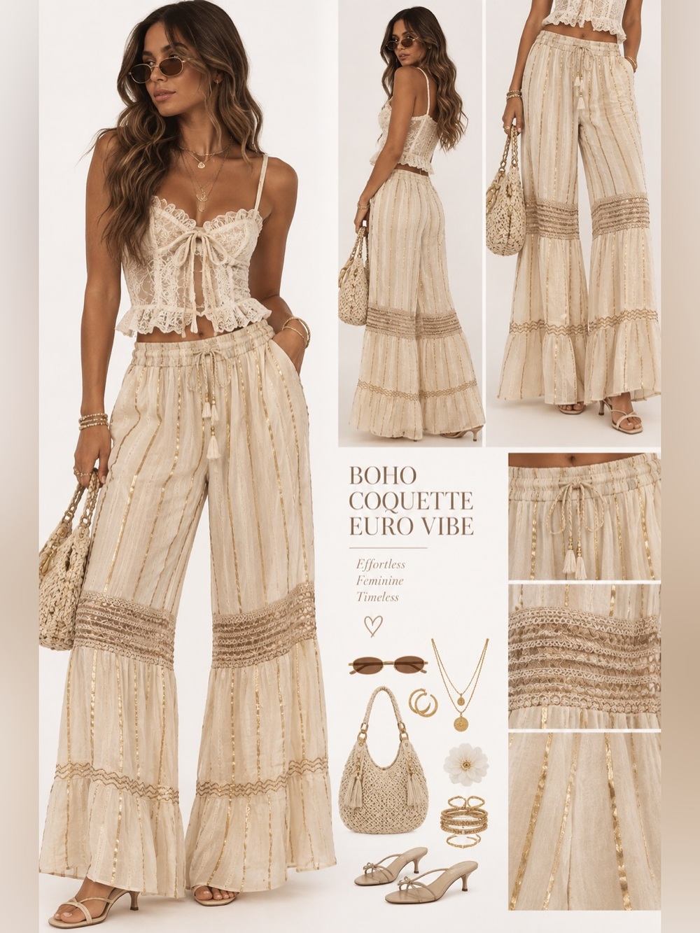 Boho Fairy Western Tulum Festival One Size Made In India Flare Pants